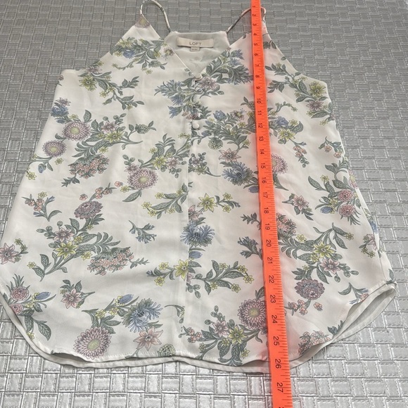 LOFT Pastel Floral Chiffon Button Front Tank Top XS - Picture 3 of 6